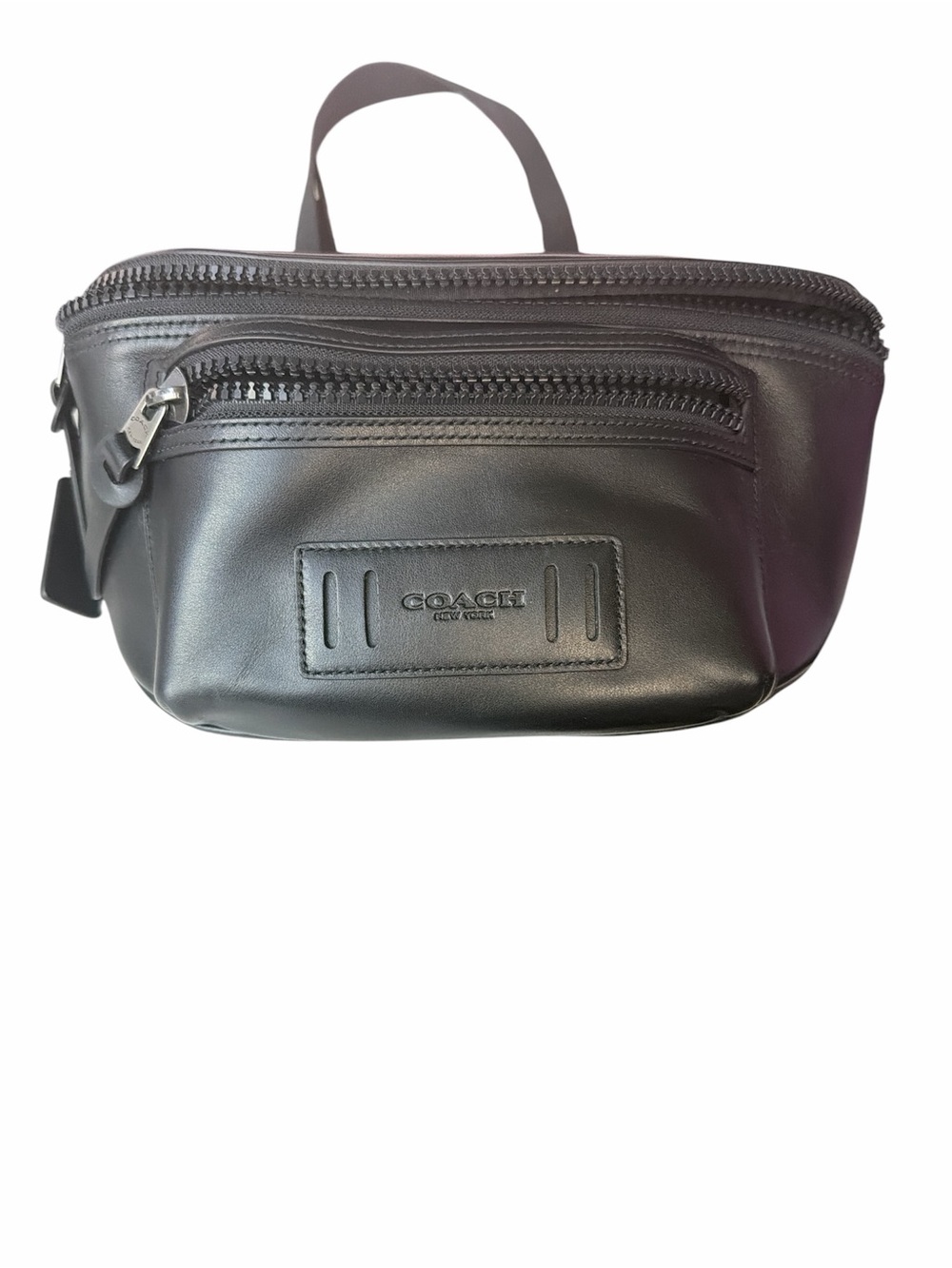 Coach Black Smooth Leather Men's Waist Bag